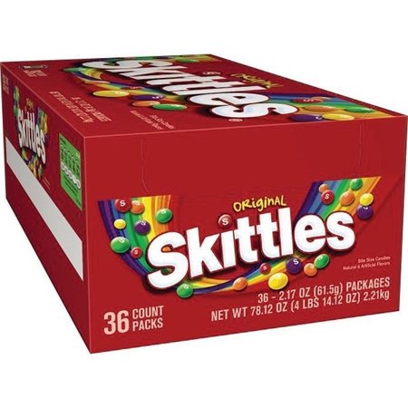 SKITTLES SKIT36 Candy, Assorted Fruits Flavor, 217 oz Bag 511218